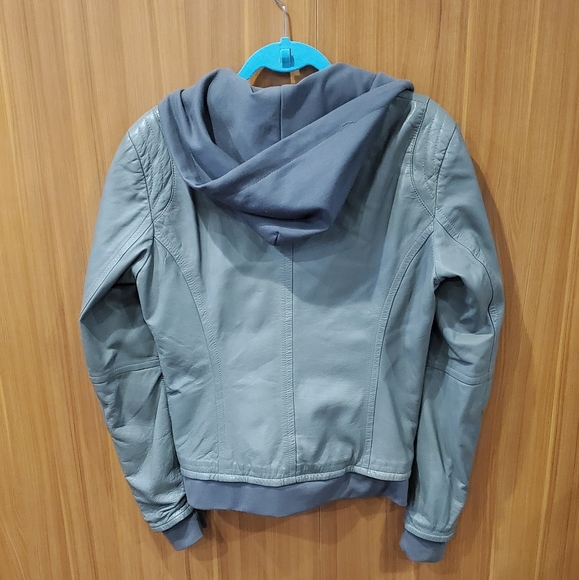Rudsak gray leather hoodie jacket - Picture 6 of 10